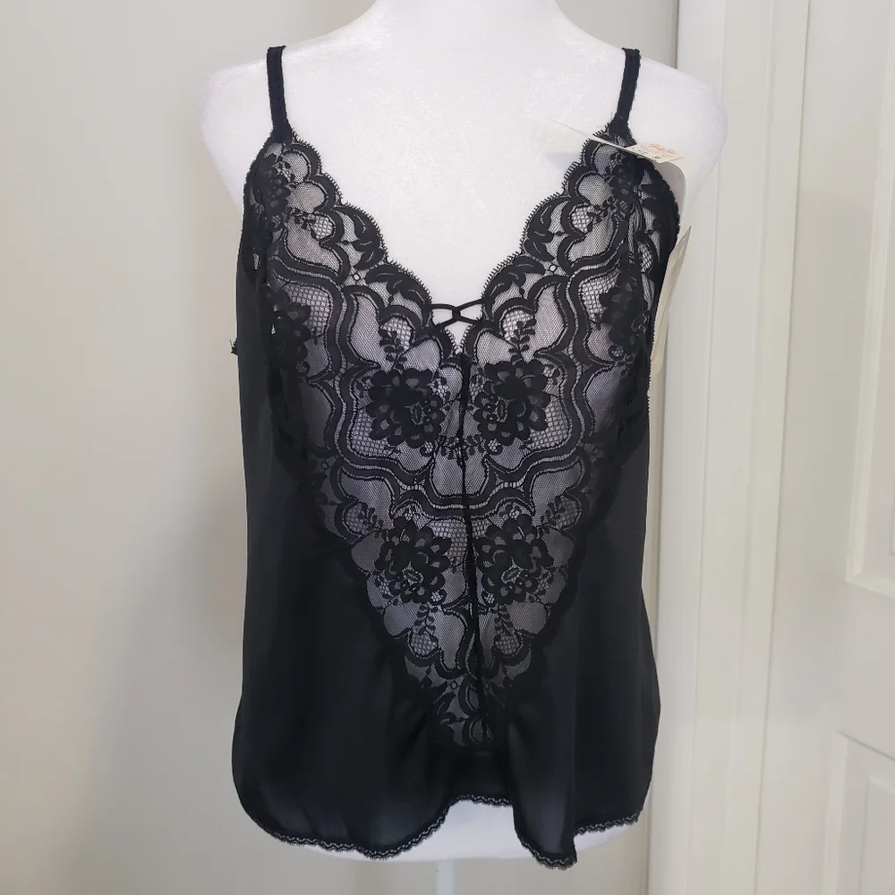 VTG Vanity Fair Womens Lacey‎ Camisole Tank Top SIZE 38 Whimsigoth Fairy Grunge